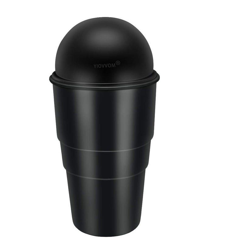 YIOVVOM Cup Holder Trash can for car with Lid, Mini Garbage Cans for Back seat Leakproof Vehicle Automotive Cup Holder Car trashcan, Small Trash Bin for Automotive Office Home Kitchen (Black001) - Image 4